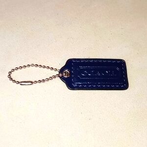 Coach Patent Leather Purse Tag with Chain